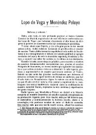 Lope de Vega y Menéndez Pelayo / Blanca de los Ríos  | Biblioteca Virtual Miguel de Cervantes