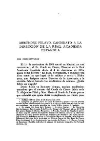 Menéndez Pelayo, candidato a la Dirección de la Real Academia Española / Marcial Solana | Biblioteca Virtual Miguel de Cervantes