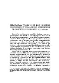 Del plural italiano de los nombres compuestos y de algunas cuestiones filológicas inherentes al mismo / Carlo Consiglio | Biblioteca Virtual Miguel de Cervantes