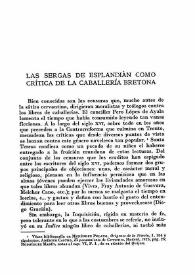 Las Sergas de Esplandián como crítica de la caballería bretona / Samuel Gili Gaya | Biblioteca Virtual Miguel de Cervantes