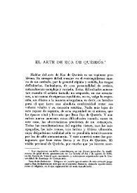 El arte de Eça de Queirós / Alonso Zamora Vicente | Biblioteca Virtual Miguel de Cervantes