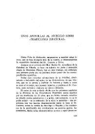Unas apostillas al artículo sobre "Tradiciones españolas" / Enrique Sánchez Reyes | Biblioteca Virtual Miguel de Cervantes