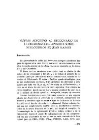 Nuevas adiciones al Diccionario de J. Corominas, con apéndice sobre neologismos en Juan Ramón / Oreste Macrí | Biblioteca Virtual Miguel de Cervantes