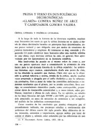 Prosa y verso en dos polémicas decimonónicas: "Clarín" contra Núñez de Arce y Campoamor contra Valera / Fernando González Ollé | Biblioteca Virtual Miguel de Cervantes