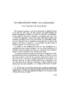 Un desconocido poema de Campoamor: "La velada de San Juan" / Ramón de Campoamor ; editor literario Valerie M. Gómez | Biblioteca Virtual Miguel de Cervantes