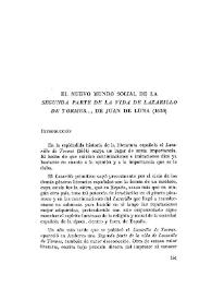 El nuevo mundo social de la "Segunda parte de la Vida de Lazarillo de Tormes...", de Juan de Luna (1620) / Joseph L. Laurenti | Biblioteca Virtual Miguel de Cervantes