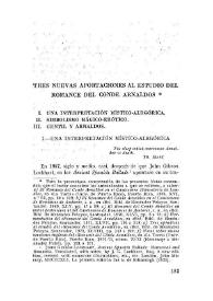 Tres nuevas aportaciones al estudio del "Romance del Conde Arnaldos" / Francisco Caravaca | Biblioteca Virtual Miguel de Cervantes