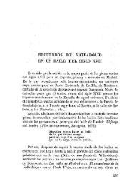 Recuerdos de Valladolid en un baile del siglo XVII / Henri Recoules | Biblioteca Virtual Miguel de Cervantes