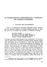 El pensamiento humanístico y satírico de Torres Naharro [I] / Stanislav Zimic | Biblioteca Virtual Miguel de Cervantes