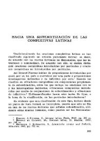 Hacia una sistematización de las completivas latinas / E. Sánchez Salor | Biblioteca Virtual Miguel de Cervantes