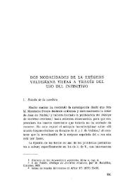Dos modalidades de la exégesis valdesiana vistas a través del uso del infinitivo / Teresa M. Rossi | Biblioteca Virtual Miguel de Cervantes