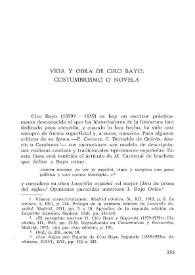 Vida y obra de Ciro Bayo. Costumbrismo o novela / Alicia Redondo Goicoechea | Biblioteca Virtual Miguel de Cervantes