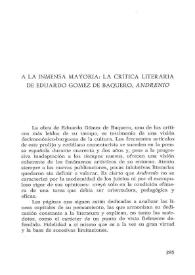 A la inmensa mayoría: la crítica literaria de Eduardo Gómez de Baquero, "Andrenio" / Raquel Asún | Biblioteca Virtual Miguel de Cervantes