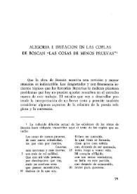 Alegoría e imitación en las coplas de Boscán "Las cosas de menos pruevas" / Antonio Armisen | Biblioteca Virtual Miguel de Cervantes