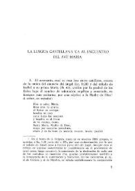 La lengua castellana va al encuentro del Avemaría / Margherita Morreale | Biblioteca Virtual Miguel de Cervantes