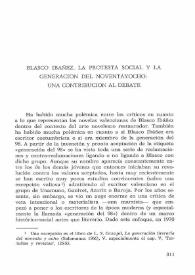 Blasco Ibáñez, la protesta social y la generación del noventayocho: una contribución al debate / Richard A. Cardwell | Biblioteca Virtual Miguel de Cervantes