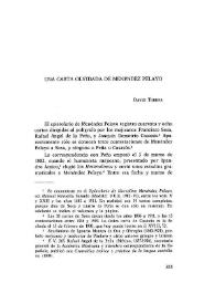 Una carta olvidada de Menéndez Pelayo / David Torres | Biblioteca Virtual Miguel de Cervantes