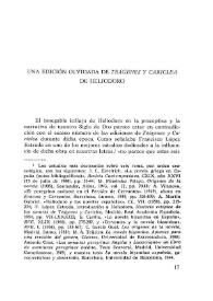 Una edición olvidada de "Teágenes y Cariclea" de Heliodoro / Javier González Rovira | Biblioteca Virtual Miguel de Cervantes