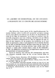Un "amorío sin domesticar" de Tío Eduardo: a propósito de un cuento de Álvaro Pombo / Fernando Valls | Biblioteca Virtual Miguel de Cervantes