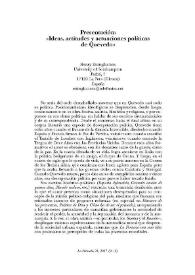 La Perinola : revista de investigación quevediana. Número 21 (2017). Presentación: "Quevedo" / Henry Ettinghausen | Biblioteca Virtual Miguel de Cervantes
