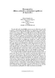 La Perinola : revista de investigación quevediana. Número 21 (2017). Presentación: "Quevedo" / Henry Ettinghausen | Biblioteca Virtual Miguel de Cervantes