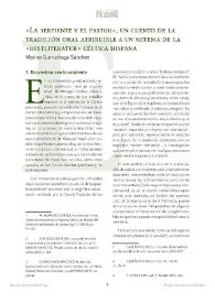 "La serpiente y el pastor", un cuento de la tradición oral atribuible a un mitema de la "restliteratur" céltica hispana / Marina Gurruchaga Sánchez | Biblioteca Virtual Miguel de Cervantes