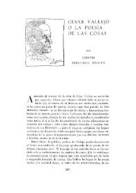 César Vallejo o la poesía de las cosas / por Antonio Fernández Spencer | Biblioteca Virtual Miguel de Cervantes