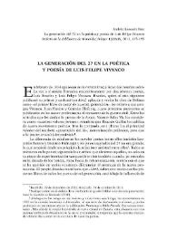 La generación del 27 en la poética y poesía de Luis Felipe Vivanco / Andrés Romarís Pais | Biblioteca Virtual Miguel de Cervantes