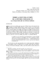 Sobre la disputada autoría de "La historia verdadera de la Conquista de la Nueva España" / Guillermo Serés | Biblioteca Virtual Miguel de Cervantes