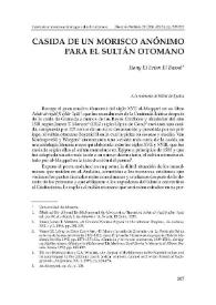 Casida de un morisco anónimo para el sultán otomano / Hany El Erian El Bassal | Biblioteca Virtual Miguel de Cervantes