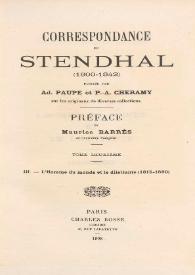 Correspondance de Stendhal, (1800-1842). Tome deuxième / publiée par Ad. Paupe et P.A. Cheramy ; préface de Maurice Barrès | Biblioteca Virtual Miguel de Cervantes
