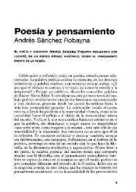 Poesía y pensamiento / Andrés Sánchez Robayna | Biblioteca Virtual Miguel de Cervantes