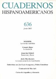 Cuadernos Hispanoamericanos. Núm. 636, junio 2003 | Biblioteca Virtual Miguel de Cervantes