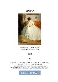 Signa : revista de la Asociación Española de Semiótica. Núm. 27, 2018 | Biblioteca Virtual Miguel de Cervantes
