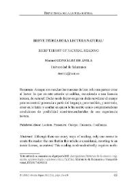 Breve teoría de la lectura natural / Manuel González de Ávila | Biblioteca Virtual Miguel de Cervantes