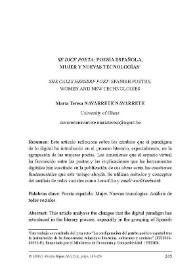 "Se dice poeta": poesía española, mujer y nuevas tecnologías / María Teresa Navarrete Navarrete | Biblioteca Virtual Miguel de Cervantes