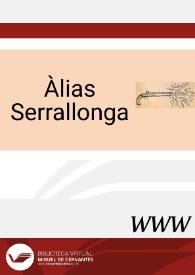 Àlias Serrallonga (1974) [Ficha de espectáculo] | Biblioteca Virtual Miguel de Cervantes