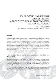 En el cómic nadie puede oír tus gritos: a propósito de las adaptaciones del cine al cómic / Eduard Baile López | Biblioteca Virtual Miguel de Cervantes