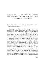 Estado de la cuestión y apuntes bibliográficos: Una aproximación a los "Carmina Latina Epigraphica" / Ana Belén G. Rodríguez de la Robla | Biblioteca Virtual Miguel de Cervantes