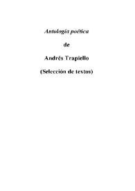Antología poética
 / Andrés Trapiello | Biblioteca Virtual Miguel de Cervantes