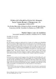 Política de la República Federal de Alemania hacia España durante el franquismo y la transición (1949-1979) / Natalia Urigüen López de Sandaliano | Biblioteca Virtual Miguel de Cervantes