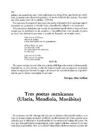 Tres poetas mexicanos (Ulacia, Mendiola, Morábito) / Juan Malpartida | Biblioteca Virtual Miguel de Cervantes