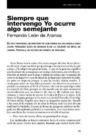 Siempre que intervengo Yo ocurre algo semejante / Fernando León de Aranoa | Biblioteca Virtual Miguel de Cervantes