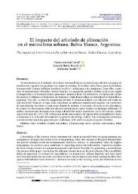 El impacto del arbolado de alineación en el microclima urbano. Bahía Blanca, Argentina / Valeria Soledad Duval, Valeria Soledad ; Graciela María Benedetti ; Katherine Baudis | Biblioteca Virtual Miguel de Cervantes