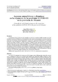 Aspectos atmosféricos y climáticos en la expansión de la pandemia (COVID-19) en la provincia de Alicante  / Jorge Olcina ; Samuel Biener Camacho ; Javier Martí Talavera | Biblioteca Virtual Miguel de Cervantes