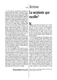 La serpiente que escribe / Rafael-José Díaz | Biblioteca Virtual Miguel de Cervantes