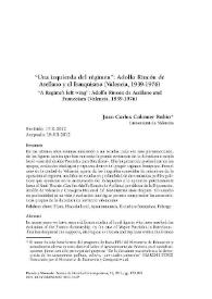 "Una izquierda del régimen”: Adolfo Rincón de Arellano y el franquismo (Valencia, 1939-1976) / Juan Carlos Colomer Rubio | Biblioteca Virtual Miguel de Cervantes
