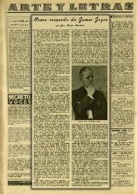 Breve recuerdo de James Joyce / por Juan Ramón Masoliver | Biblioteca Virtual Miguel de Cervantes