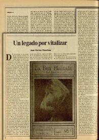 Un legado por vitalizar / Juan Ramón Masoliver | Biblioteca Virtual Miguel de Cervantes