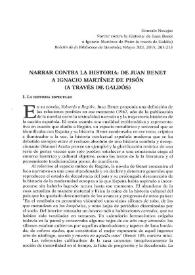 Narrar contra la historia: de Juan Benet a Ignacio Martínez de Pisón (a través de Galdós) / Gonzalo Navajas | Biblioteca Virtual Miguel de Cervantes